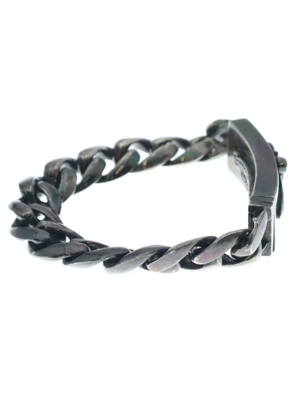 Chrome Hearts Dagger ID Classic Link Bracelet Black Rhodium